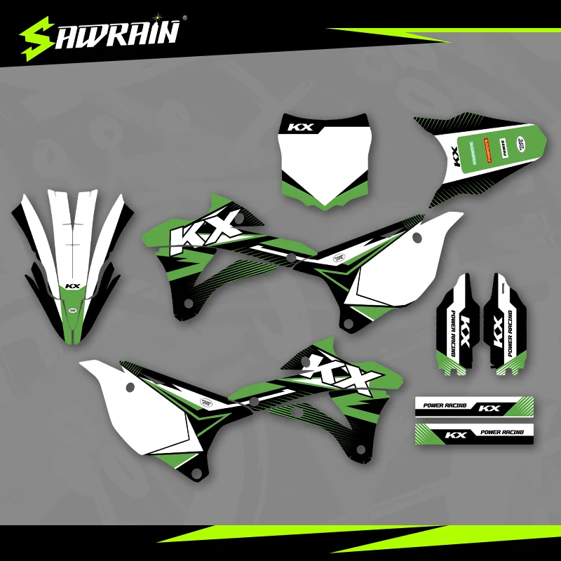 

Sawrain Motorcycle Graphics Backgrounds Decal Stickers Kits for KAWASAKI 14-21KX85-100