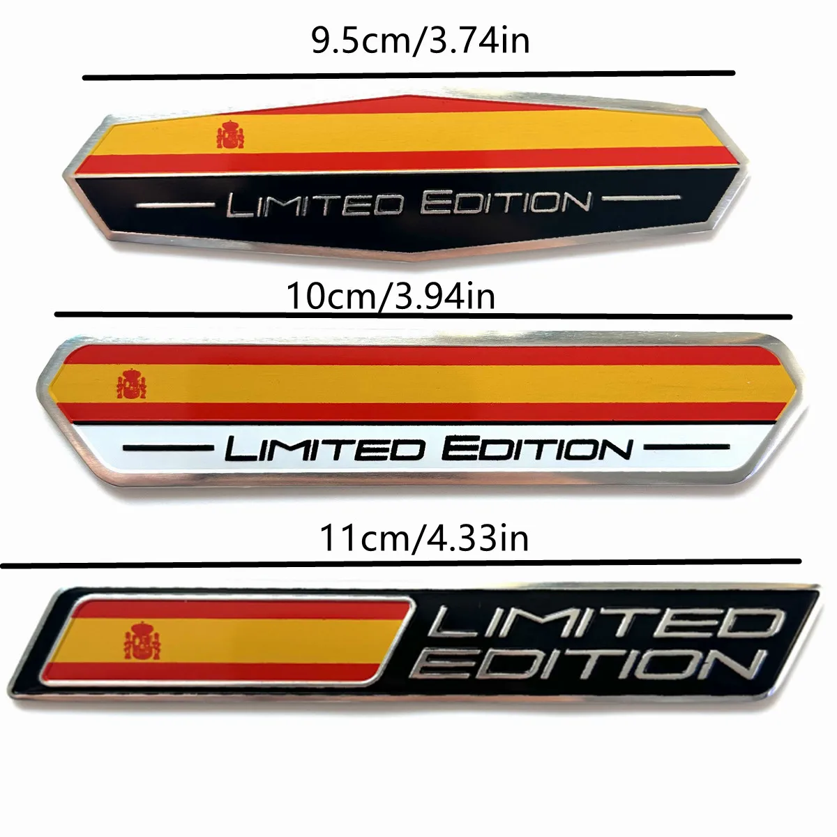 Limited Edition Spain National flag Aluminium Adhesive Emblem Rear Trunk Badge Fender Sticker Body Decal car emblem