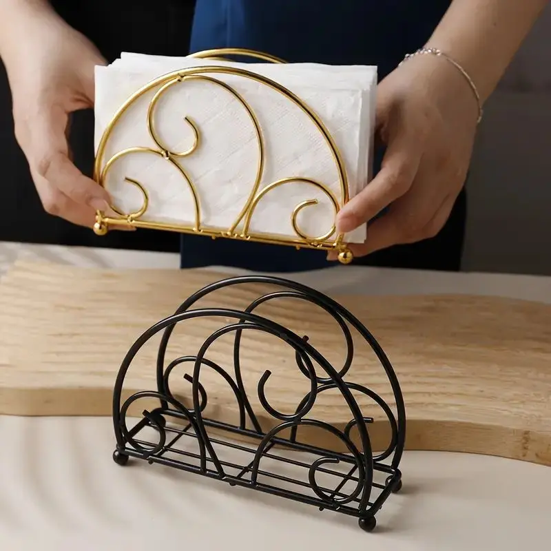Servilletero para mesa, servilleteros modernos de Metal negro para cocina, mesas de comedor, encimeras, servilletas de papel para cóctel