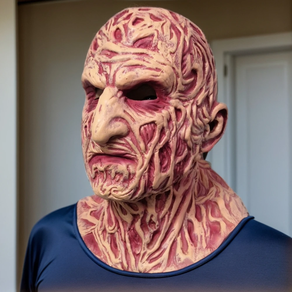 Horror Freddy Krueger Cosplay Latex Cosplay Party Costume Hands Accessory Mask and Gloves Halloween Movie Bloody Props