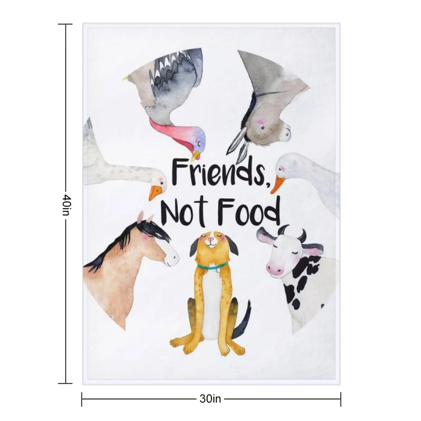 Vegan slogan - Friends, Not Food Throw Blanket Furry christmas decoration Softest Cute Plaid manga Luxury Brand Blankets