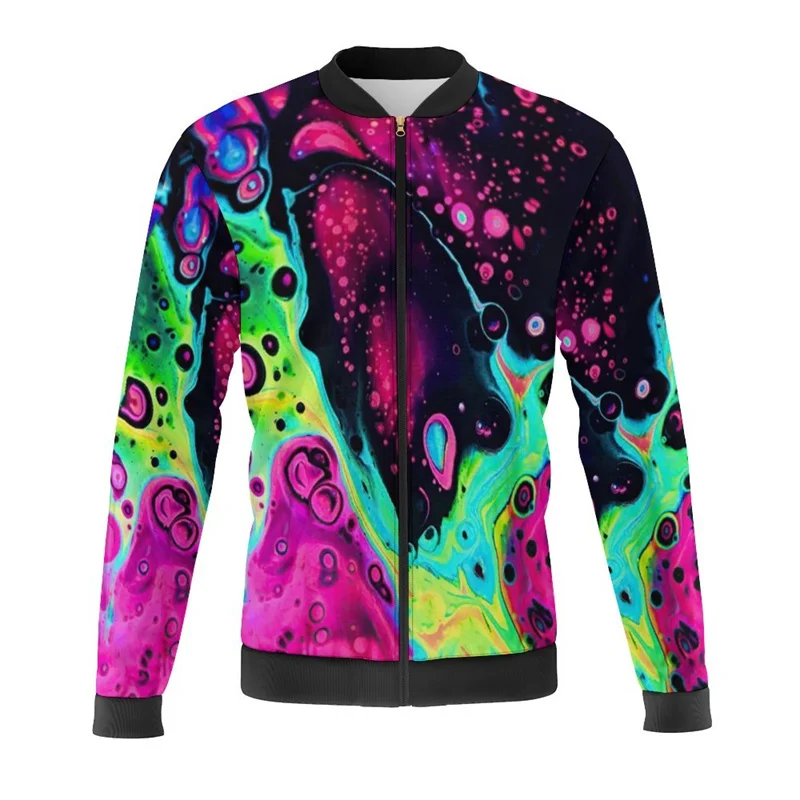 3d Abstract Art Scrawl Jackets Men Bomber Jacket spatiality Zipper Jacket Kid Street oversize Tracksuits Male Outerwear Tops