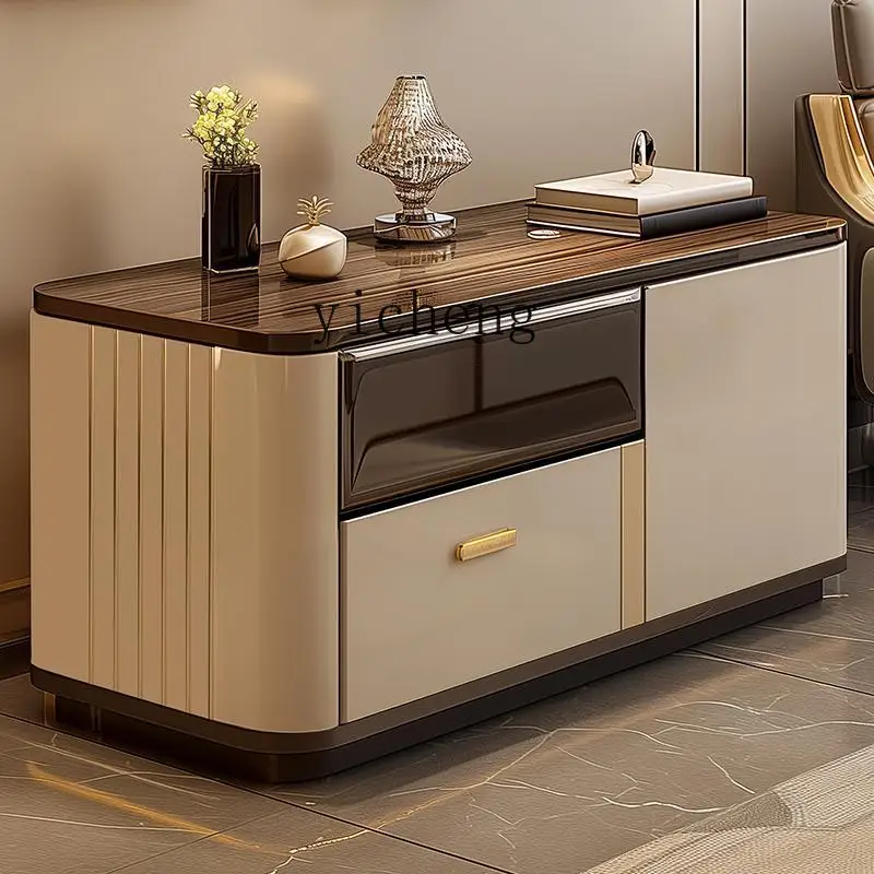 

XL sofa side cabinet household living room tea cabinet coffee table wooden corner few storage tea table light luxury medieval