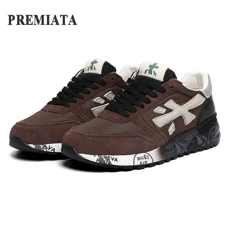 PREMIATA 남성용 통기성 방수 레이스업 스니커즈, 라이스 시리즈, 야외 스포츠, 럭셔리 패션 디자인, 트렌디 캐주얼