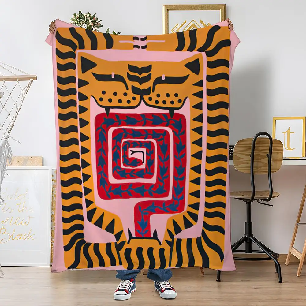 

Плед из мягкого кораллового флиса «Египетский тигр», 310 г/м², пушистый, теплый, для дивана, кровати, кушетки, декора спальни