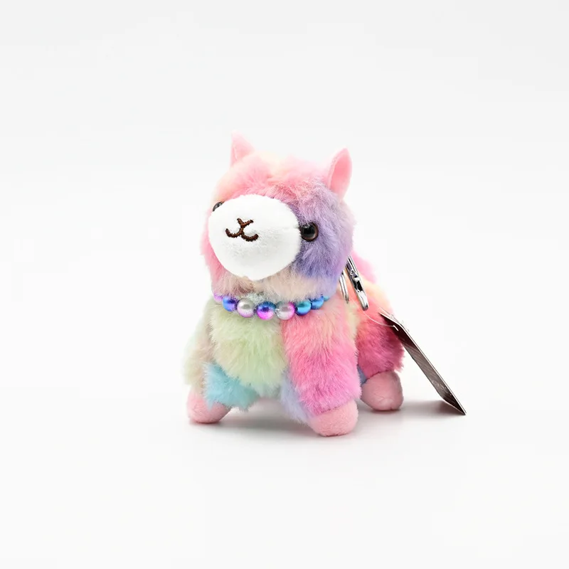 New Cartoon Kawaii Colorido Alpaca Brinquedos De Pelúcia Keychain Charme Criativo Ins Alpaca Plush Backpack Charme Presentes de Aniversário das Crianças