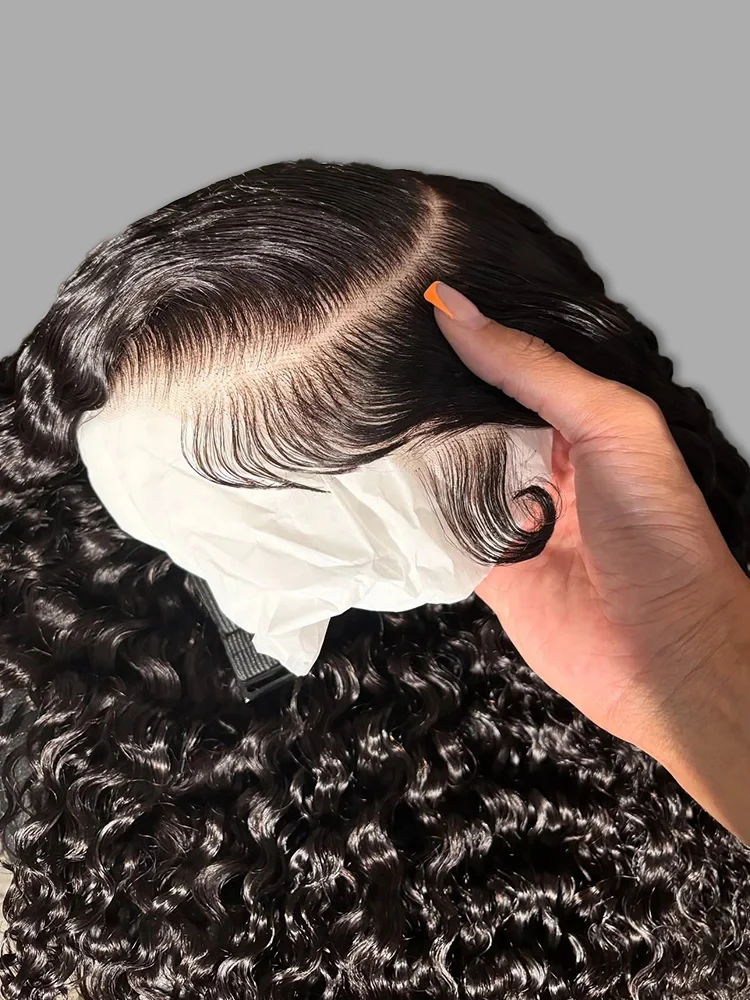 

40 42 Inches Deep Wave Frontal Wig Transparent 13x6 HD Lace Frontal Human Hair Wigs Curly Human Hair Wigs Wet And Wavy For Women