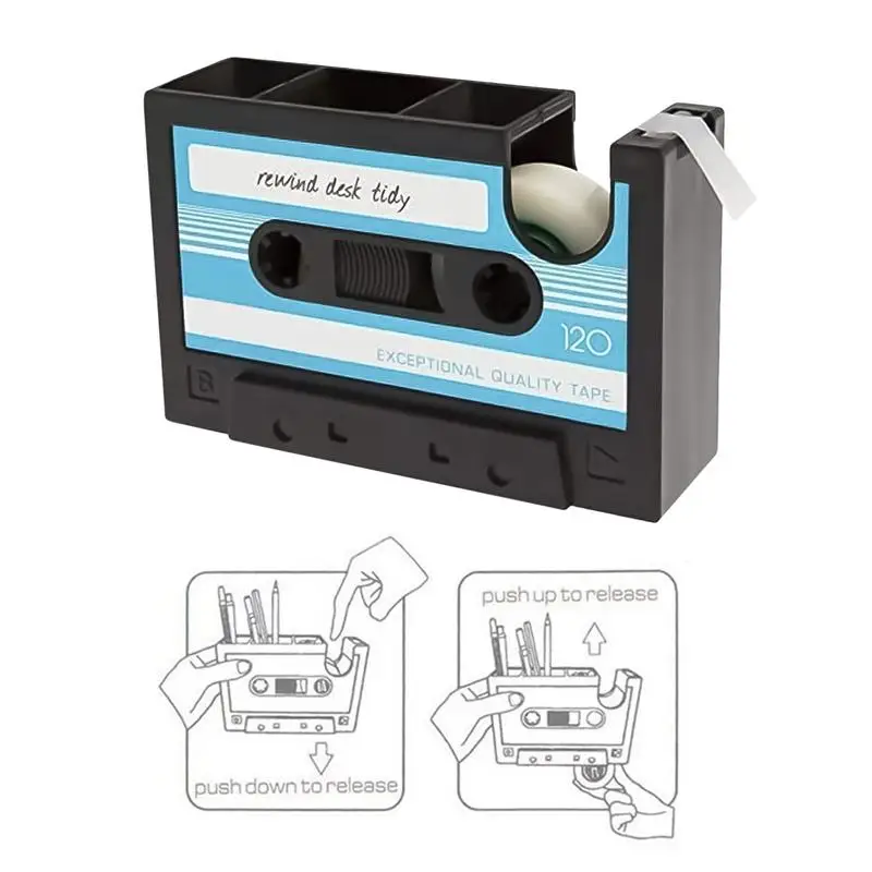 Настольный держатель для ручек, большая емкость, многофункциональный винтажный кассетный скотч, органайзер для станции, коробка для хранения художественных принадлежностей, канцелярские принадлежности