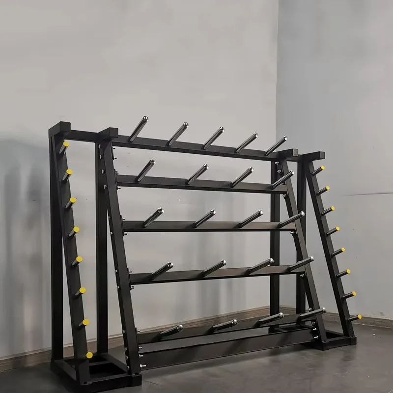Foldable Multifunctional Steel Barbell Plate Storage Rack Gym Fitness Equipment Stable Durable Structure