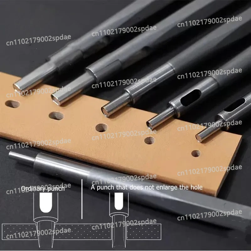 Steel Manual Leather Punch Tool For Belt & Watch Straps, Flat/Round Non-Tapered Hole Puncher, No Flaring DIY Craft Tool