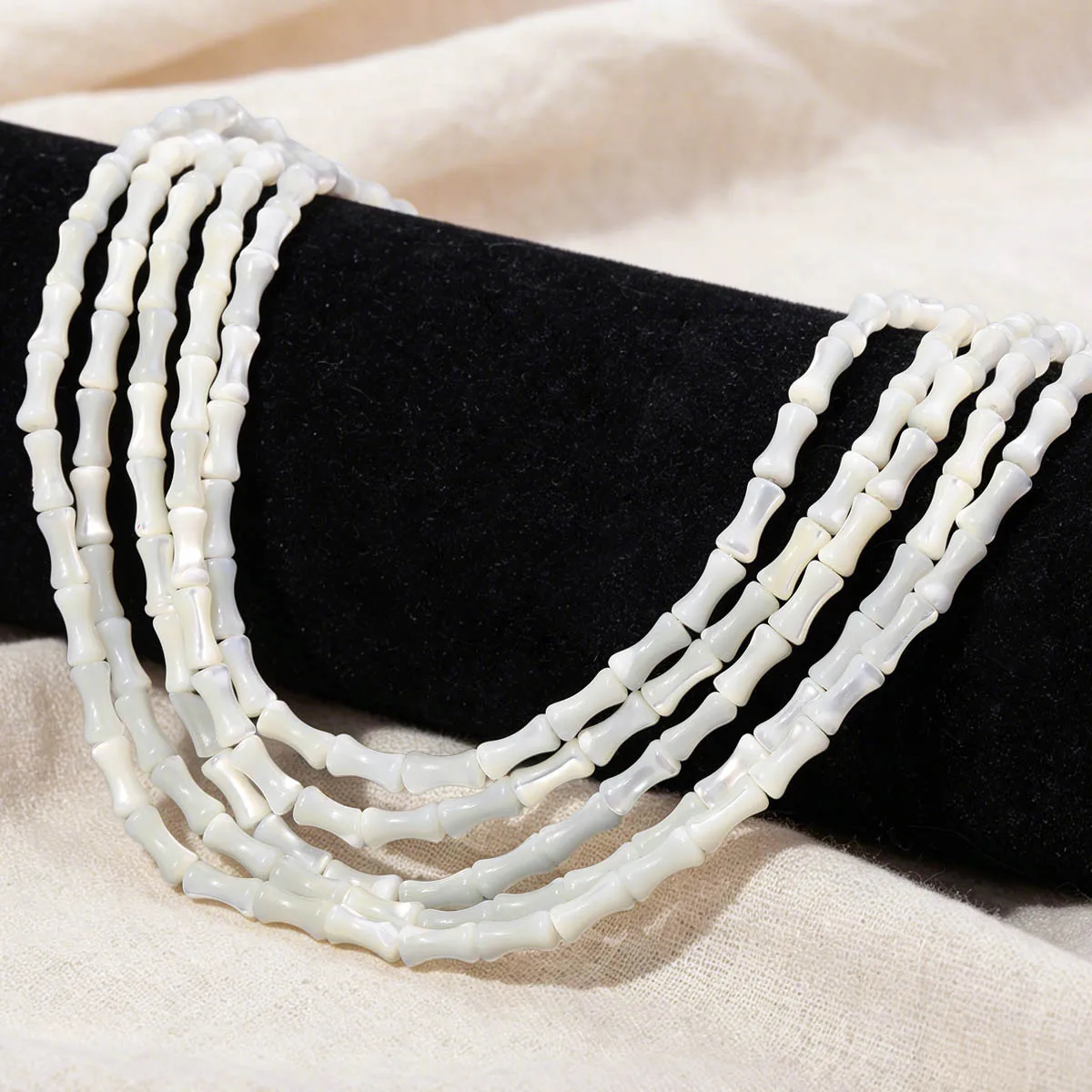 3.5x8mm 23Pcs Natural Pearl-white Bamboo-joint-shaped Loose Beads For Jewelry Making Bracelet Necklace Keychain DIY Accessories