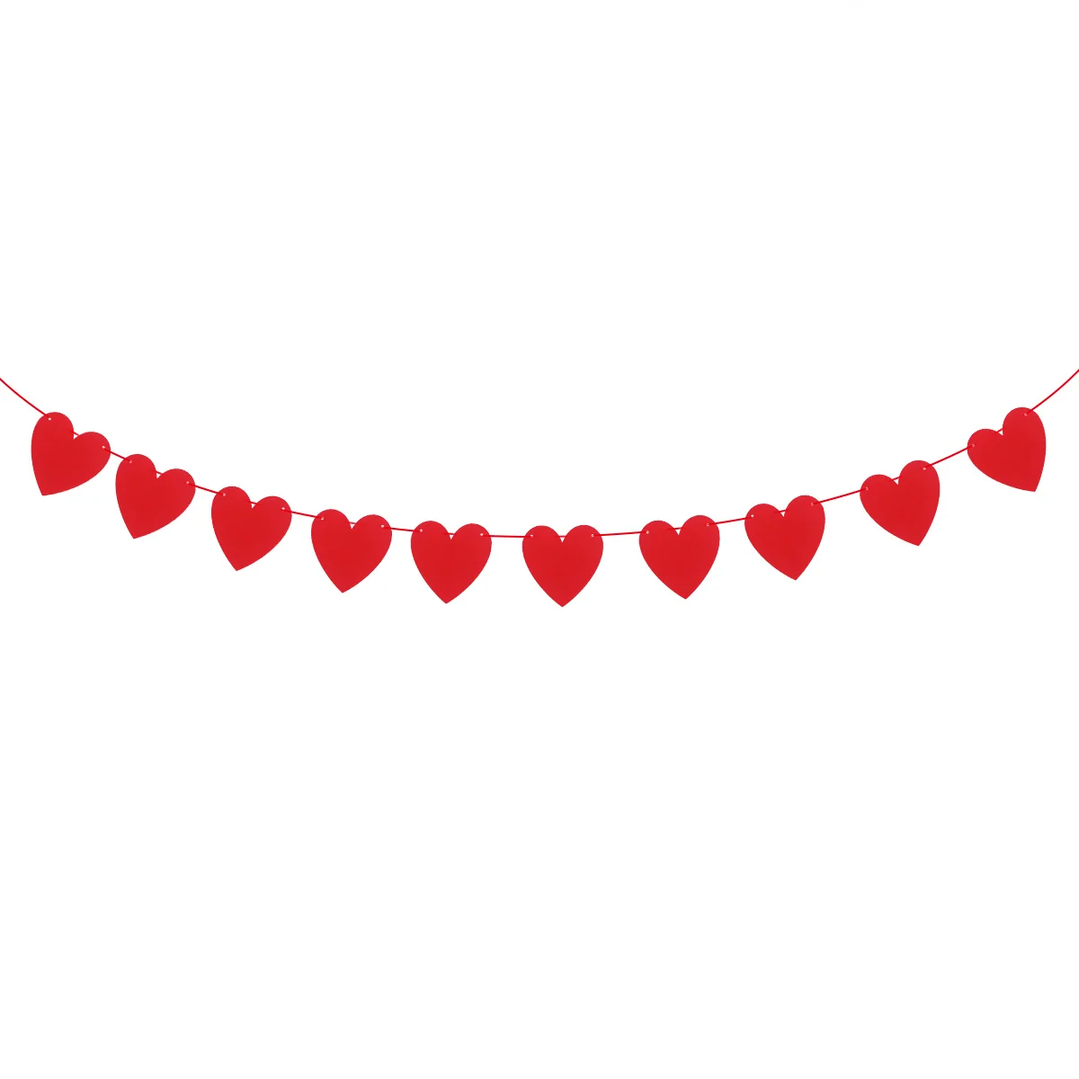 

2.5 Meters Red Heart Shape Bunting Garland Tear Resistant Non Woven Fabric For Wedding Valentine Anniversary Bridal Shower Party