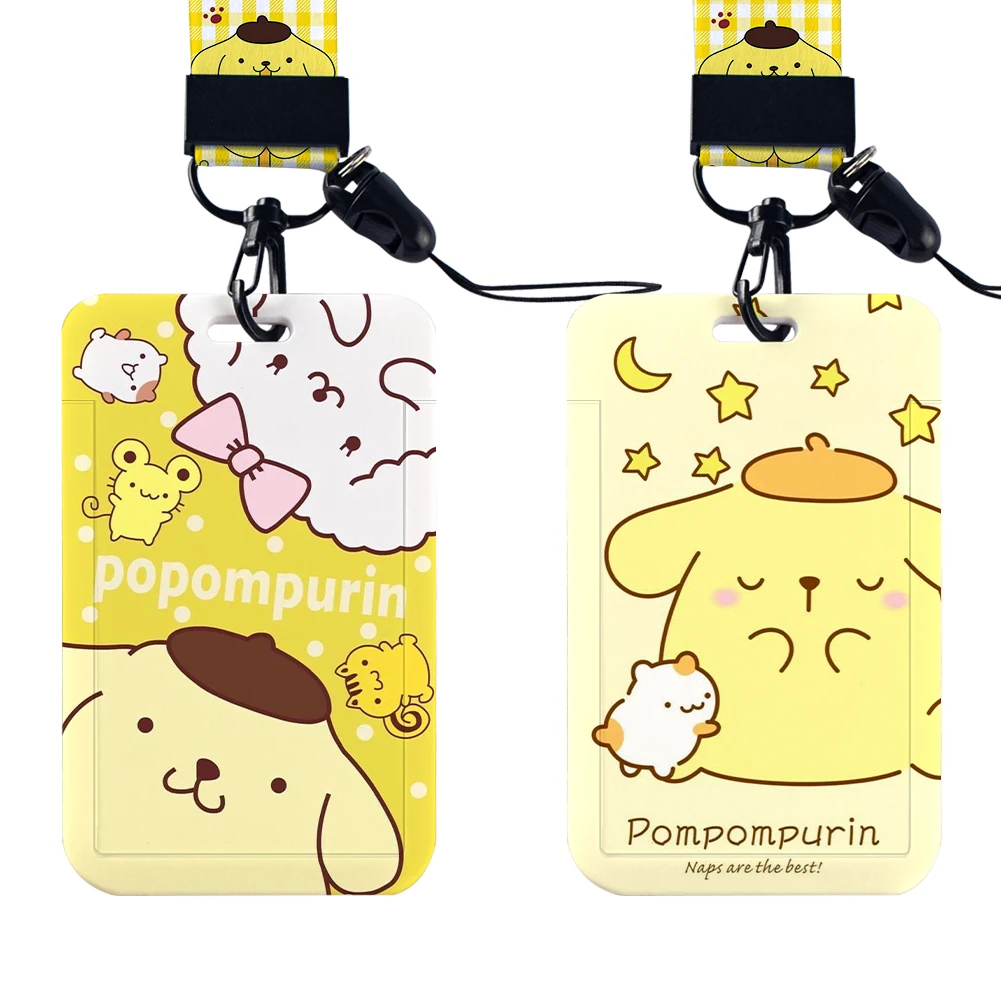 Sangles de téléphone de bande dessinée, lanière de figure Pompompurin, ULde suspension pour téléphone prédire, porte-badge de carte d'identité USB, porte-clés, sangles de cou, cadeaux