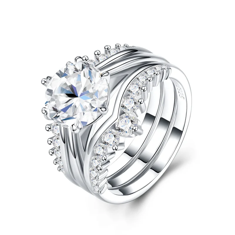ZFSILVER s925 Sterling Silver Moissanite 3 CT Flower Ring For Charm Women Fashion Classic High-Quality Jewelry Party Gift R16618