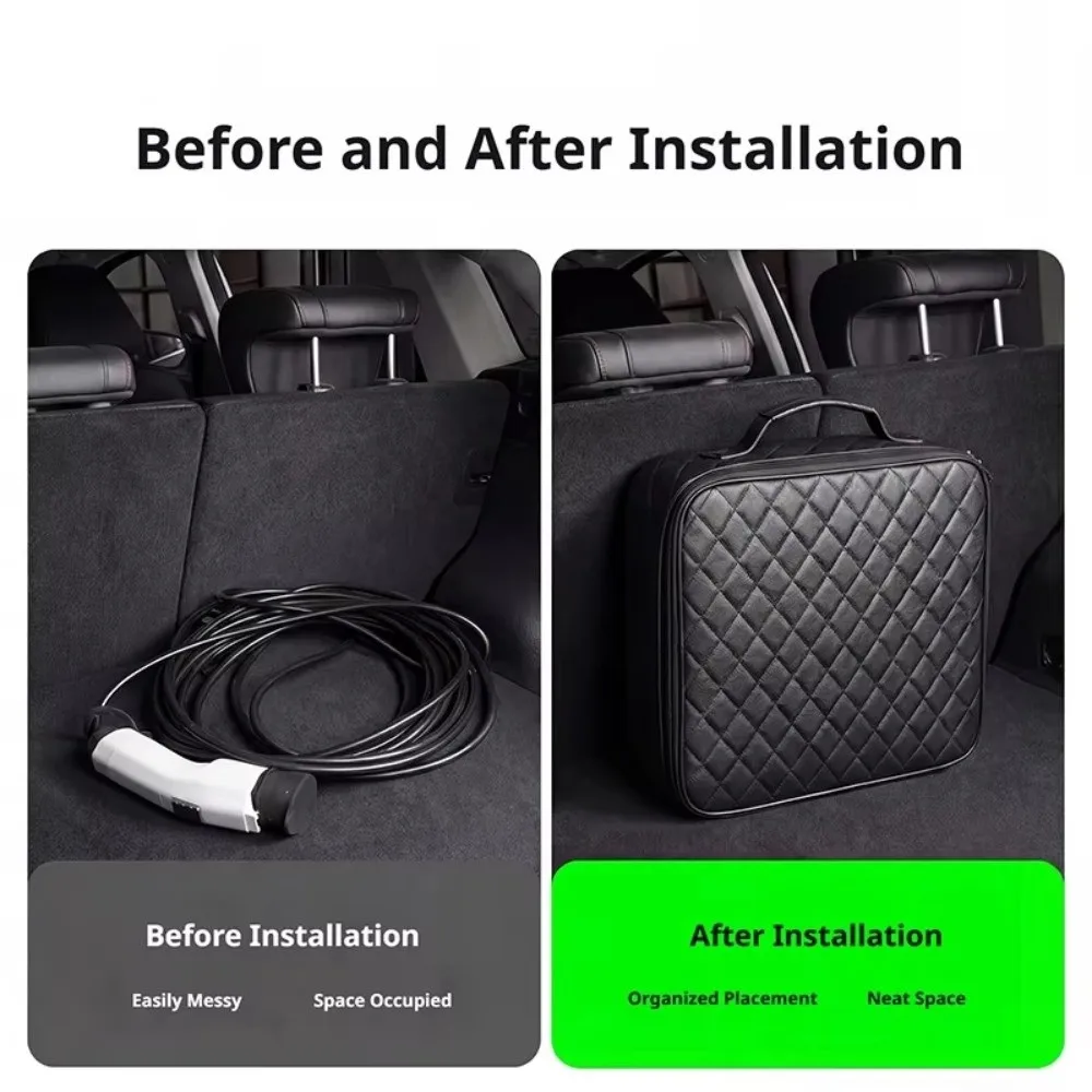 Electric Car Storage Carry Bag Car Charging Cable Sockets Shockproof Charger Plugs Storage Bag Fire Retardant Waterproof