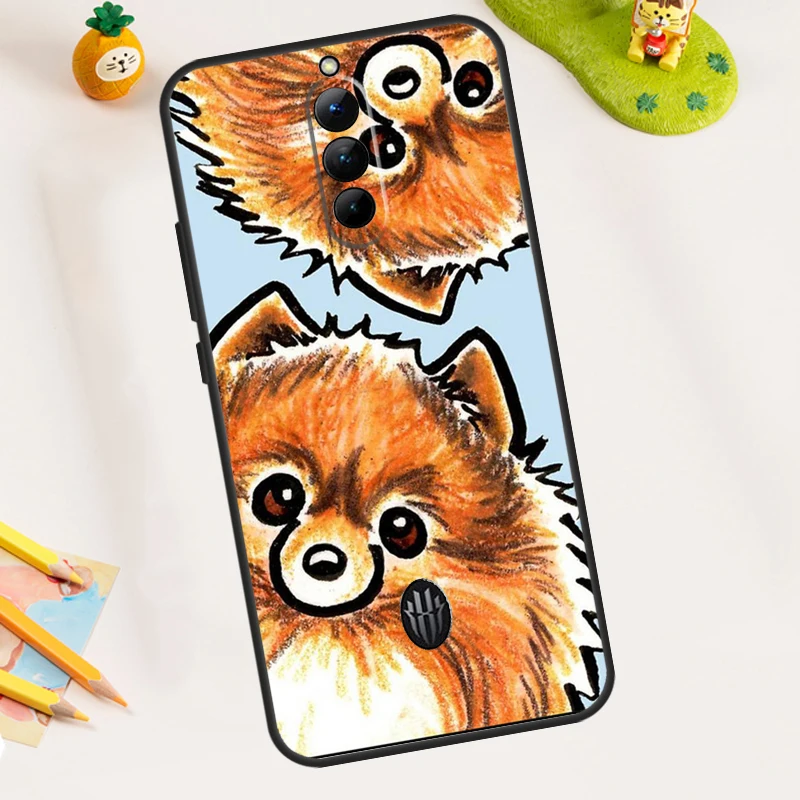 Pomeranian Watercolor Dog Case For ZTE Nubia Red Magic 8S Pro 9 Pro Plus RedMagic 8 Pro 7 7S 6 6S Pro 5S 5G 6R Cover