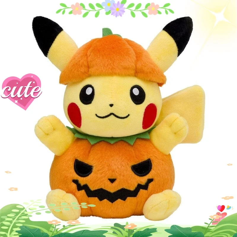 Lovely Pumpkin Pikachu Plushie, Pokémon Pikachu Stuffed Toy, Innovative Christmas Gift and Souvenir