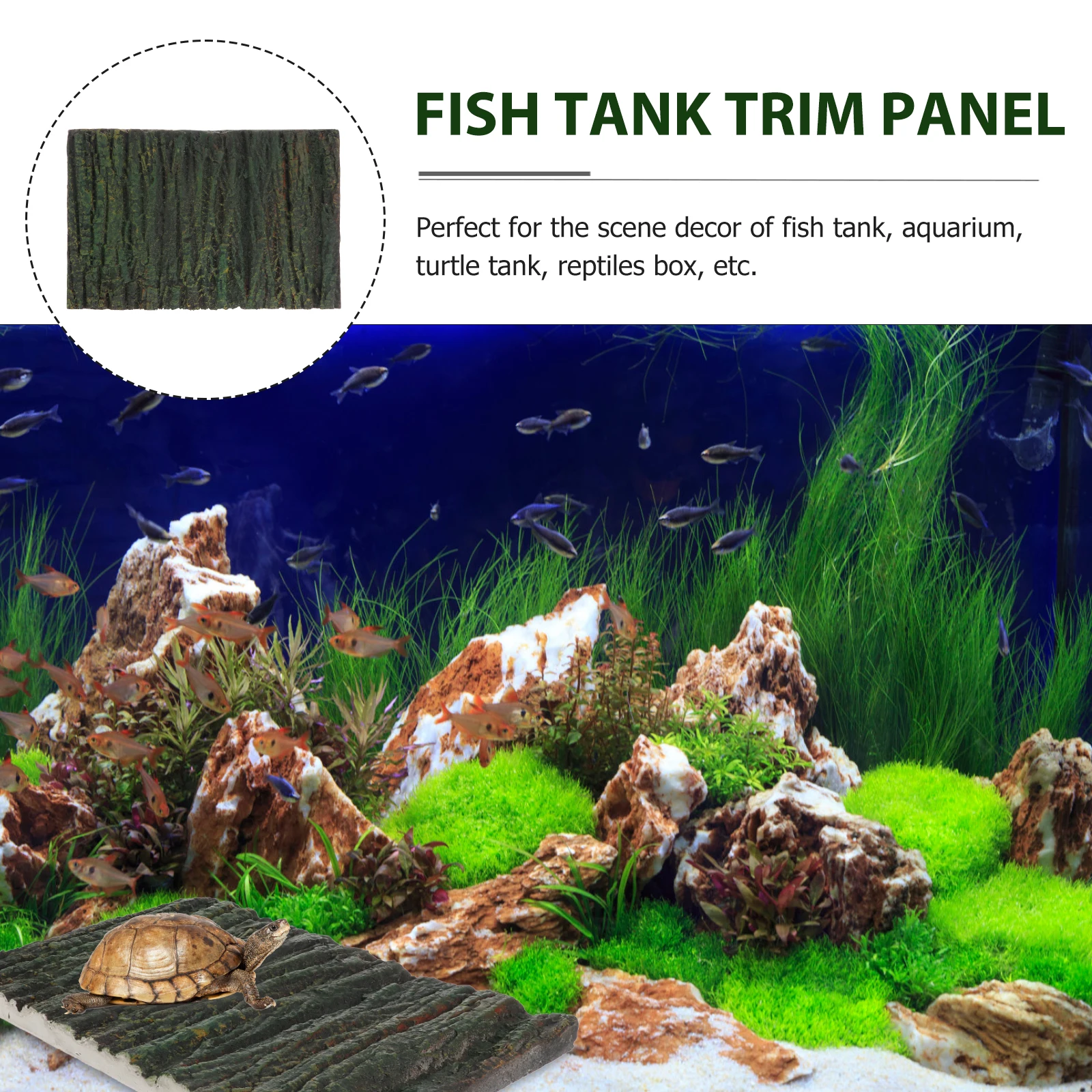 

1pc Simulated Bark Board Premium Pu Lifelike Decorative Board For Fish Tank Aquarium Turtle Box Reptile Landscaping Background