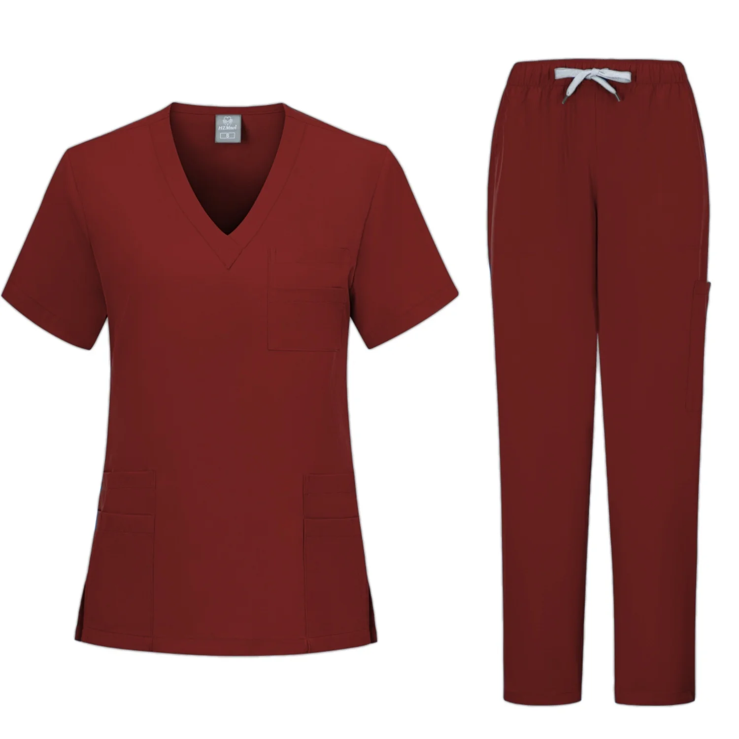 Nieuwe Scrubs Set Medische Uniformen Stretch Scrub Tops Met Zak Broek Verpleegkundige Uniform Arts Chirurgie Overalls Schoonheidssalon Werkkleding