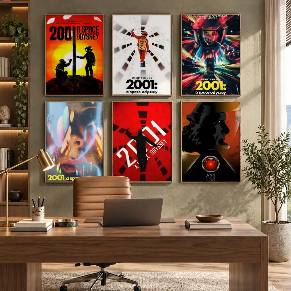 2001 A Space Odyssey Classic Movie Poster HD Waterproof Wall Decal for Study, Living Room & Garage, DIY Great Gift for Fans