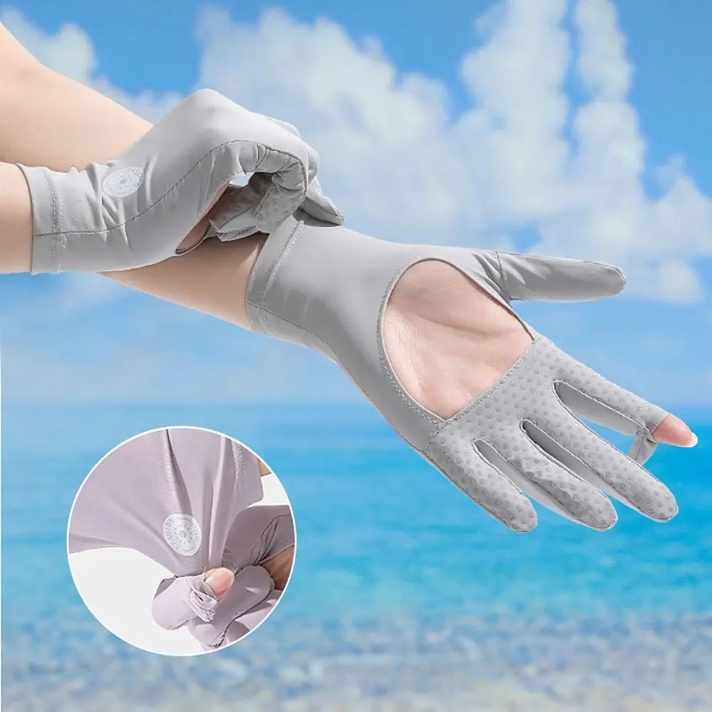 Summer Ice Silk Gloves Women Anti UV Sun Protection Gloves Touch Screen Mittens