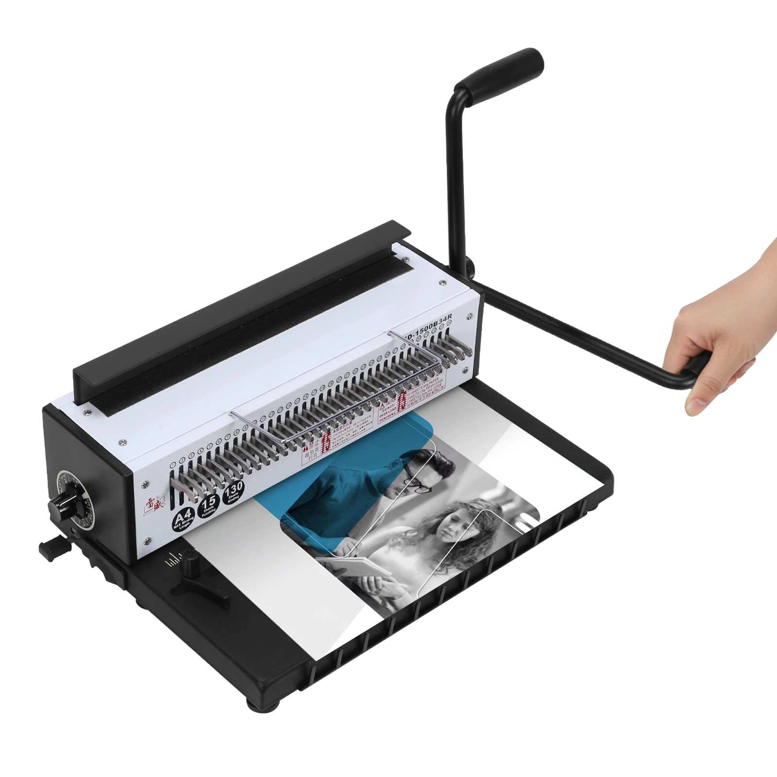 

1500B34R Loose Leaf Punching Machine Punch 15 Sheets/Bind 130 Sheets Modern Commercial Binding Machine Office Supplies