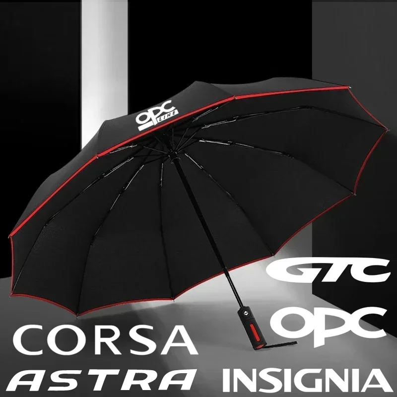 Guarda-chuva dobrável automático para carro, Windproof, Opel, GTC, Linha OPC, Astra, Corsa, Insígnia, Zafira, Mokka, Grandland, Acessórios