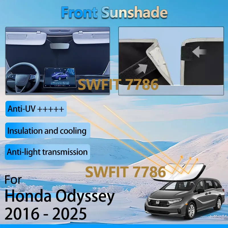 

Солнцезащитный козырек на переднее окно для Honda Odyssey RC1 2016-20220, аксессуары, теплоизоляция лобового стекла, водонепроницаемые УФ-солнцезащитные козырьки, детали