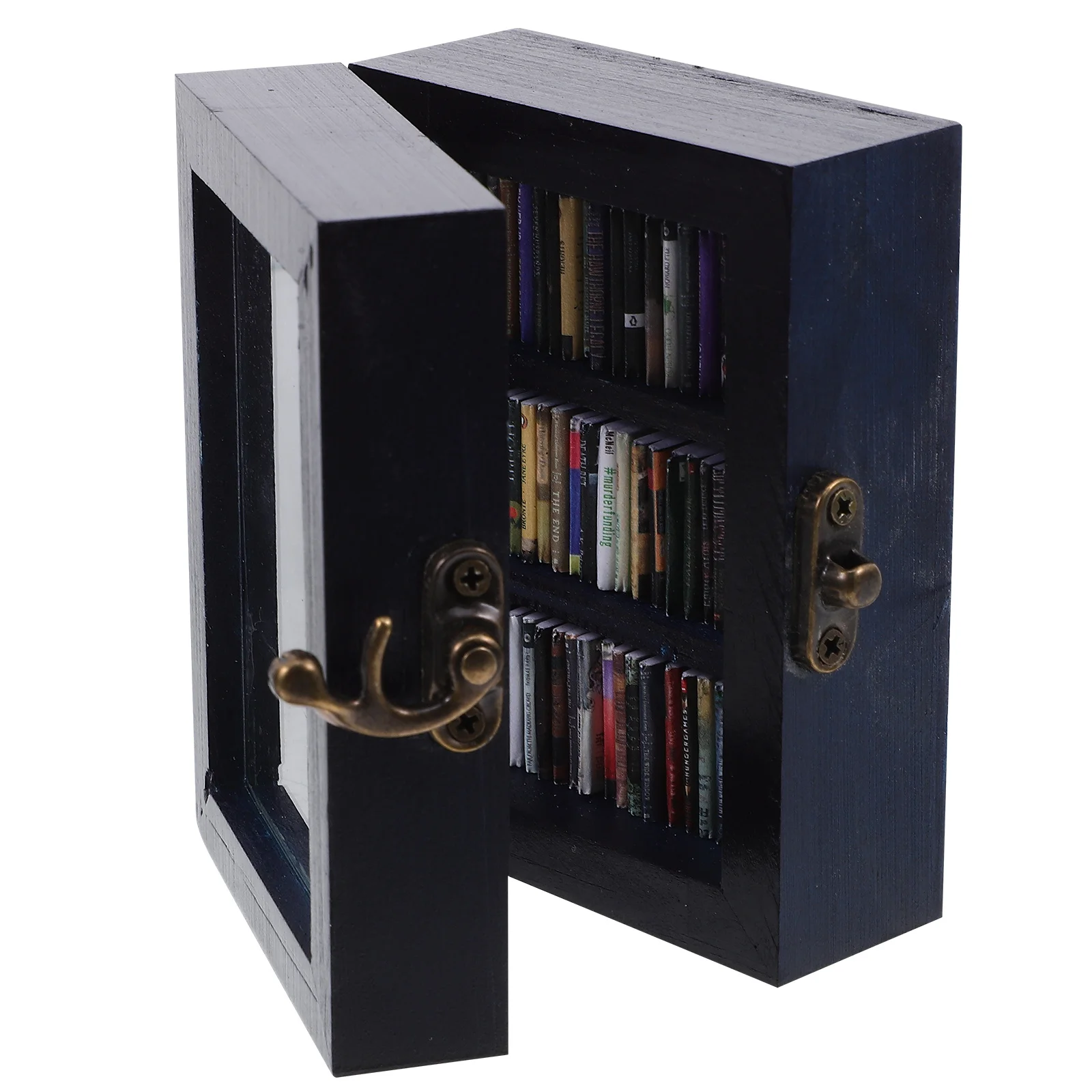 

1Set Miniature Wooden Bookshelf Anxiety Storage Display Mini Bookshelf Decoration for Dollhouse Miniatures Accessories