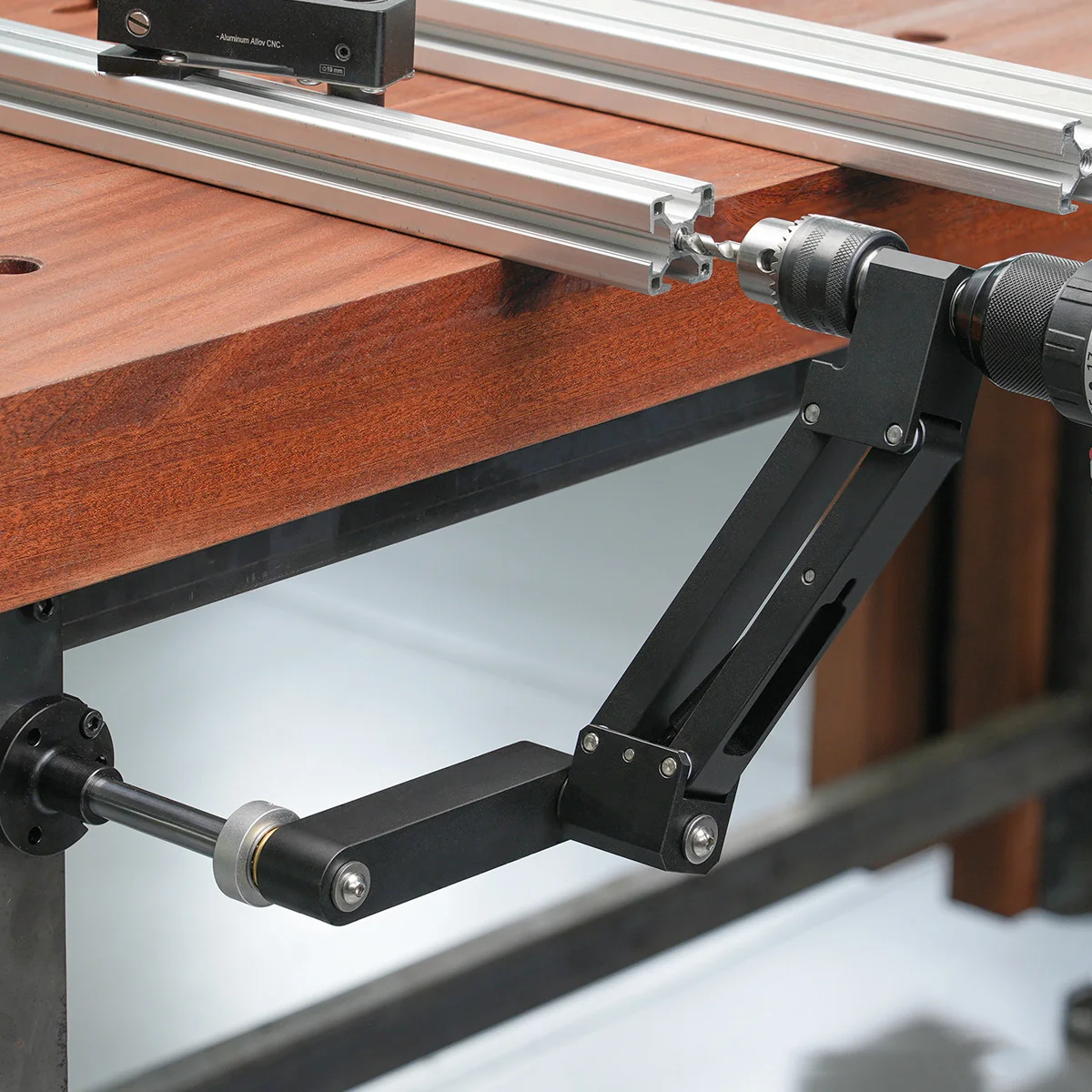 For Aluminum Profile DIY Adjustable Articulating Cantilever Tapping Arm Stand for Hand Electric Drills,Tapping Guide Tool