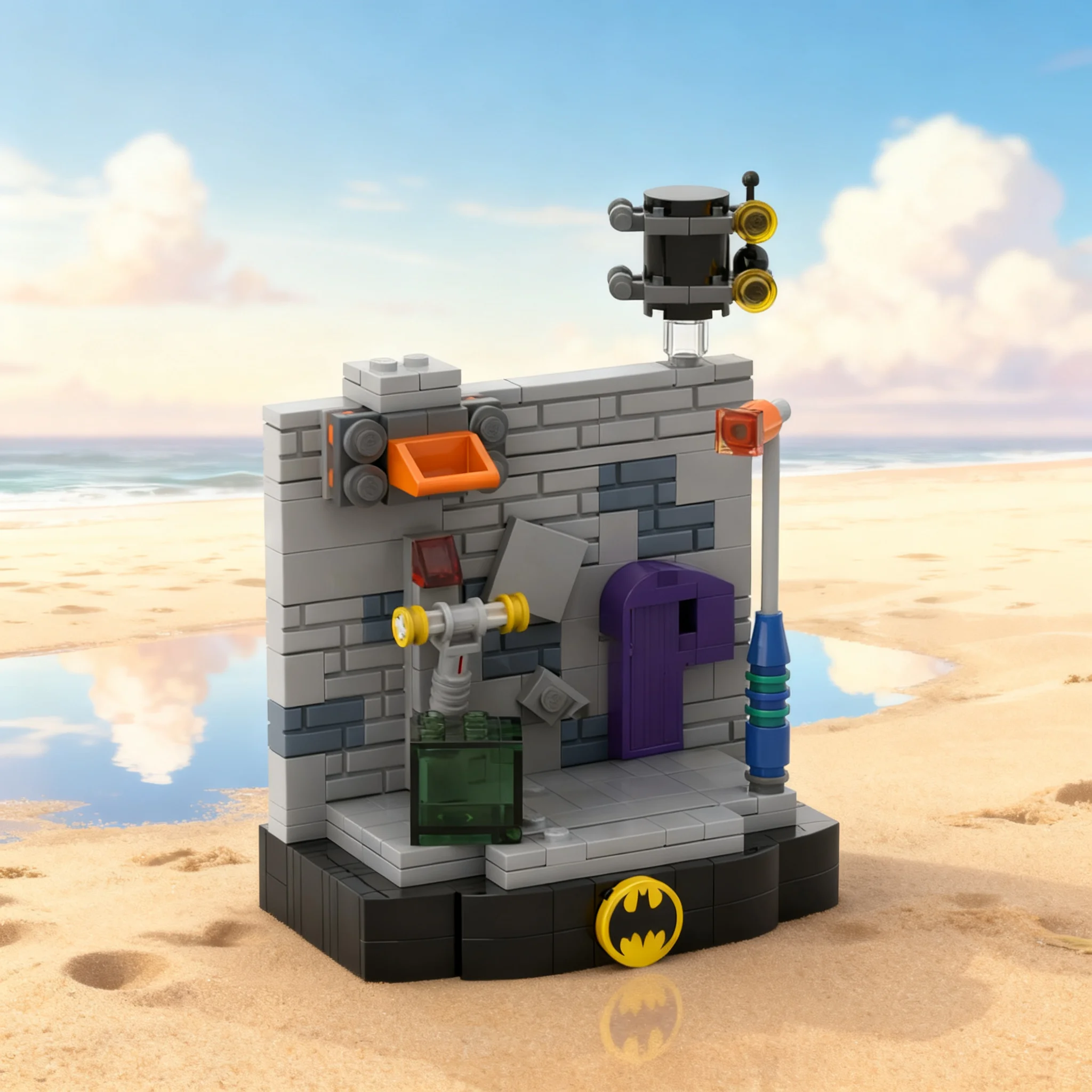 231pcs MOC Super Heroes DC Bat Riddle On The Wall Model Building Blocks Christmas Gifts Architecture Toy Art Birthday Collection
