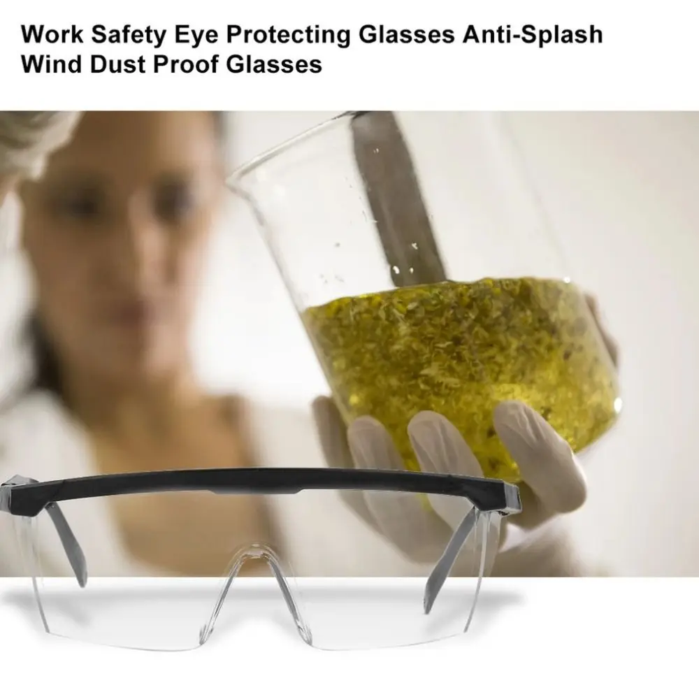 1 Uds. Gafas protectoras contra el viento y el polvo, protección ocular antisalpicaduras, vidrio de seguridad para el trabajo, gafas protectoras impermeables a prueba de polvo