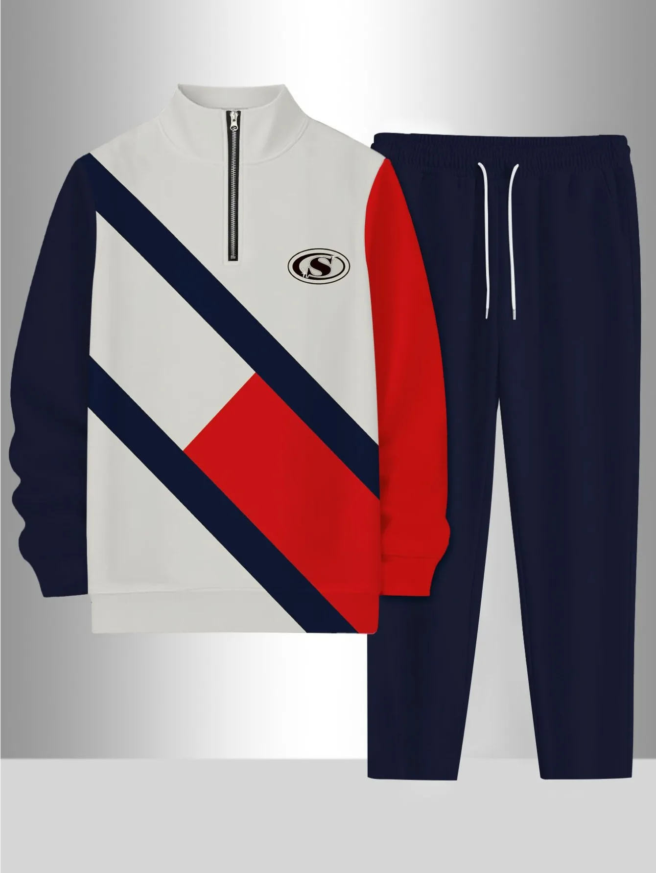 بدلة رياضية بغطاء للرأس بطباعة رقمية للرجال أوروبية وأمريكية - قماش سويت شيرت عالي الجودة وصديق للبشرة