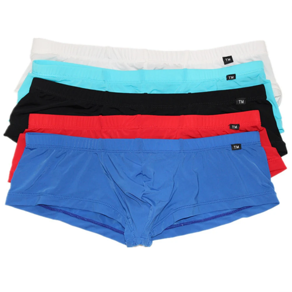 

1pc Fashion Men Mini Boxers Shorts Elastic Solid Color Boxer Intimate Underwear Pouch Man Panties Comfortable