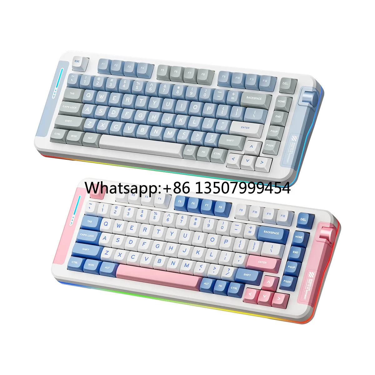 

X75V2 Top Seller Rgb Game Mechanical Keyboard 75 Keys Blue Tooth Wired Dual Mode 75% Size Mini Portable Black Game Office