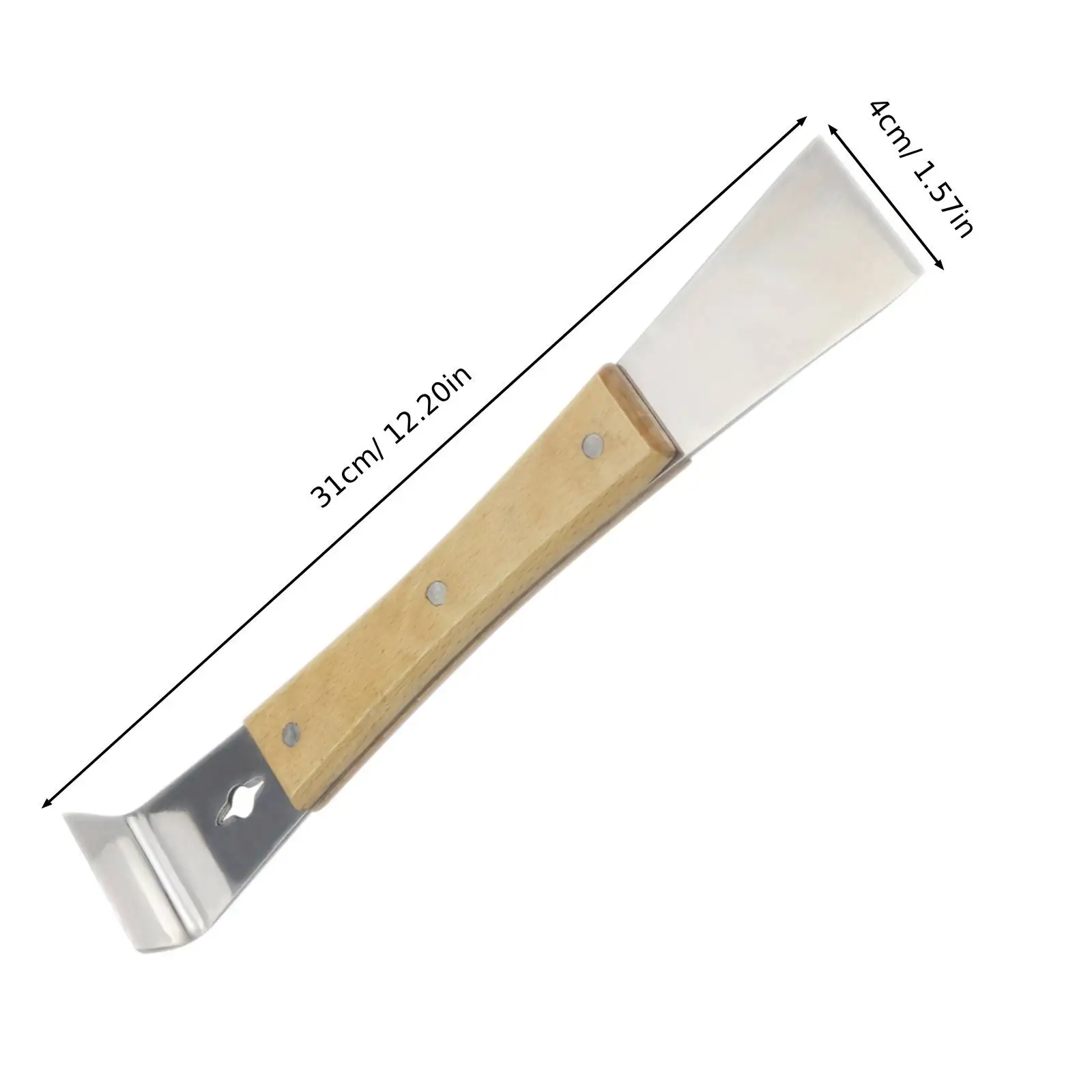 Stainless Steel Beehive Scraper with Thickened Handle 310mm Long Hive Tool with Wooden Handle Beekeeping Tool