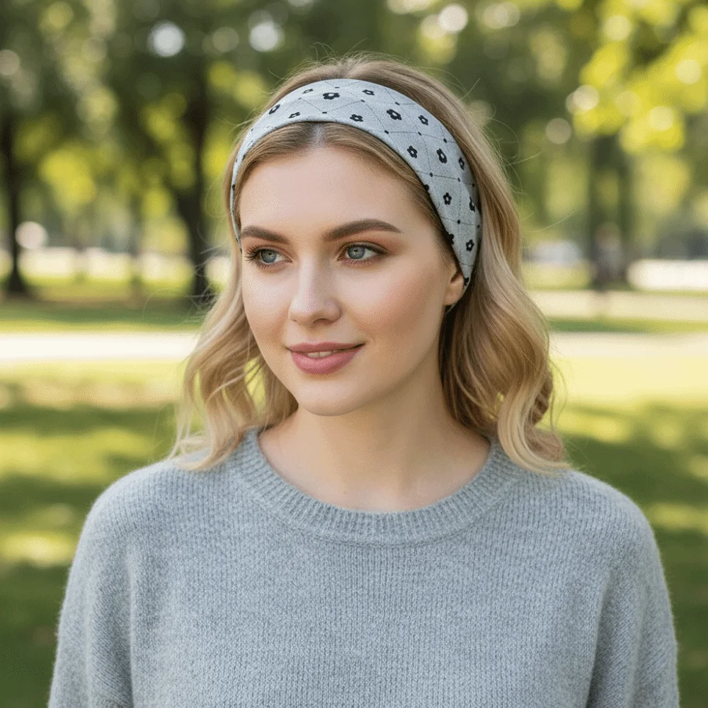 Durable Floral Printed Yoga Headband Sweat-absorbent Hair Accessories Sport Hairband Elastic Floral Print Headwrap Sports