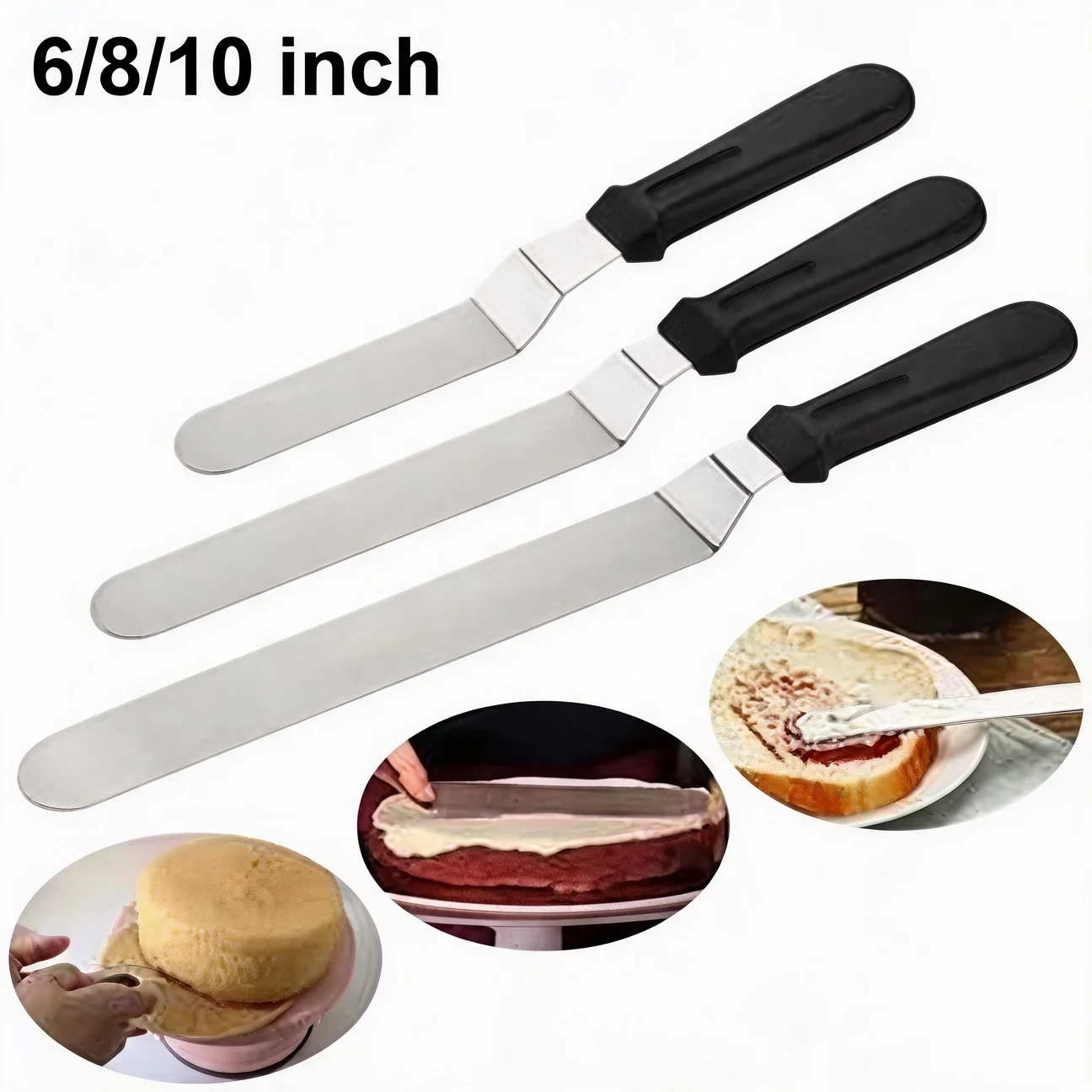 Icing Frosting Cake Spatula Stainless Steel Butter Cake Cream Knife Scraper for Smoother Spreader Pastry Decorating Tools