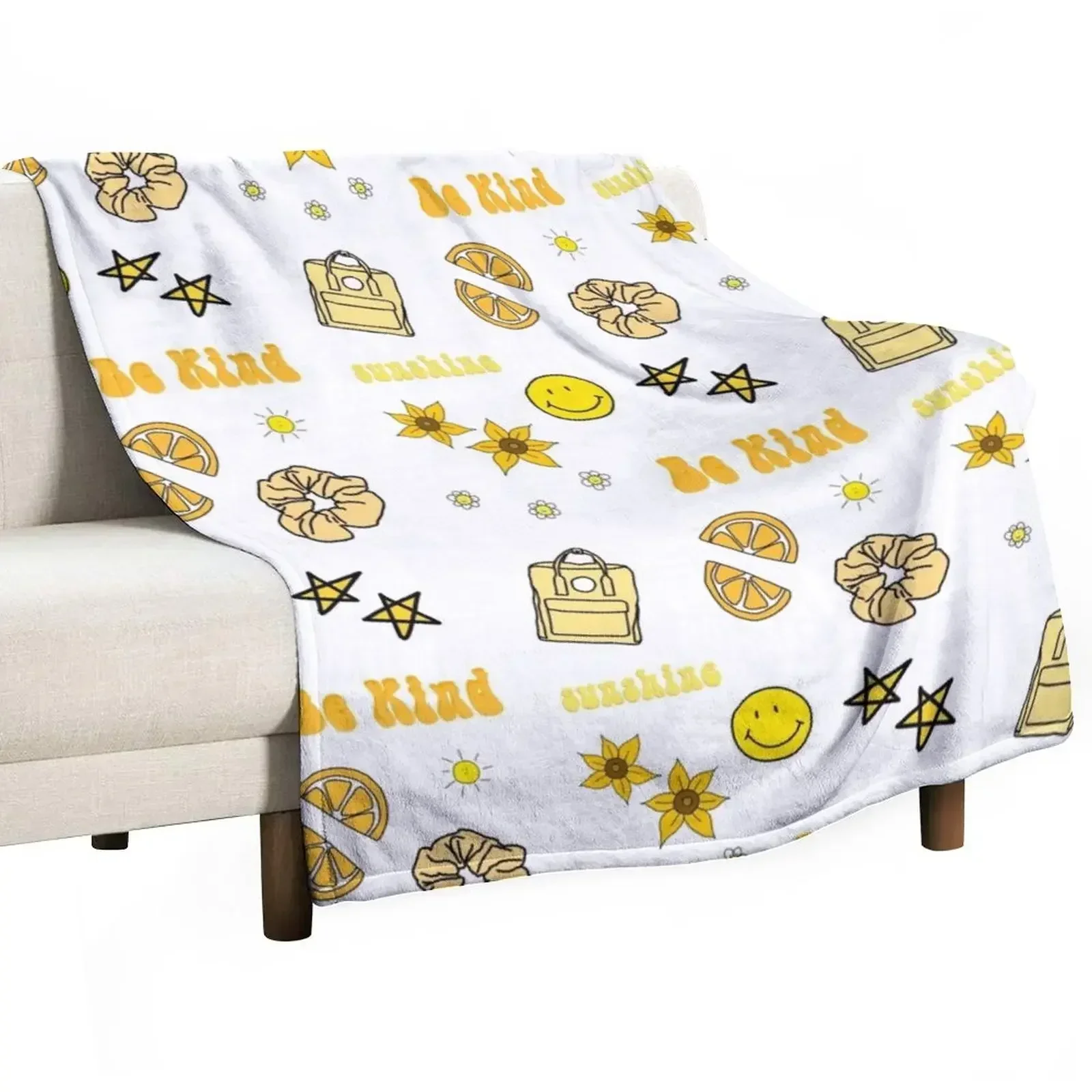 

VSCO Girl Yellow Sticker Packet Throw Blanket Kid'S for sofa Warm Blankets