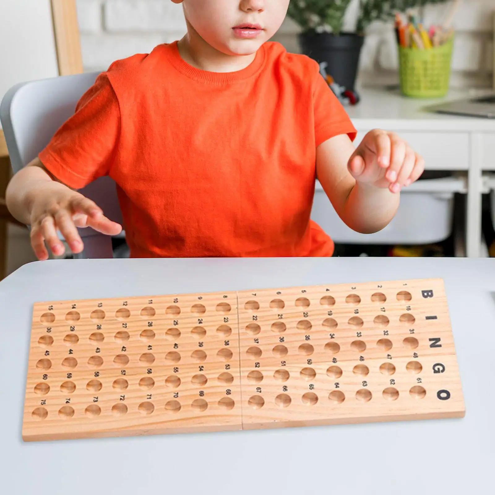 Wooden Bingo Masterboard Professinal Can Hold 75 Balls Fun Durability Education Toy Easy to Use Sturdy Foldable for Parties