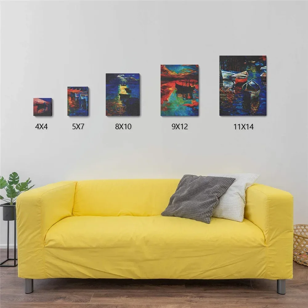 4 Stück/Packung, professionelle gespannte Leinwand, grundiert, weiß, 100 % Baumwolle, Leinwandbretter zum Gießen von Acryl, Ölfarbe, trockene und nasse Kunstmedien – Detail 2