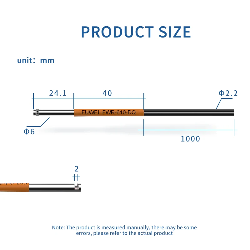 FUWEI FWR-610-DQ خاص الألياف البصرية الاستشعار الأشعة تحت الحمراء التحقيق الزاوية اليمنى الكوع بلا أسنان الجانب الباعثة للضوء انعكاس منتشر