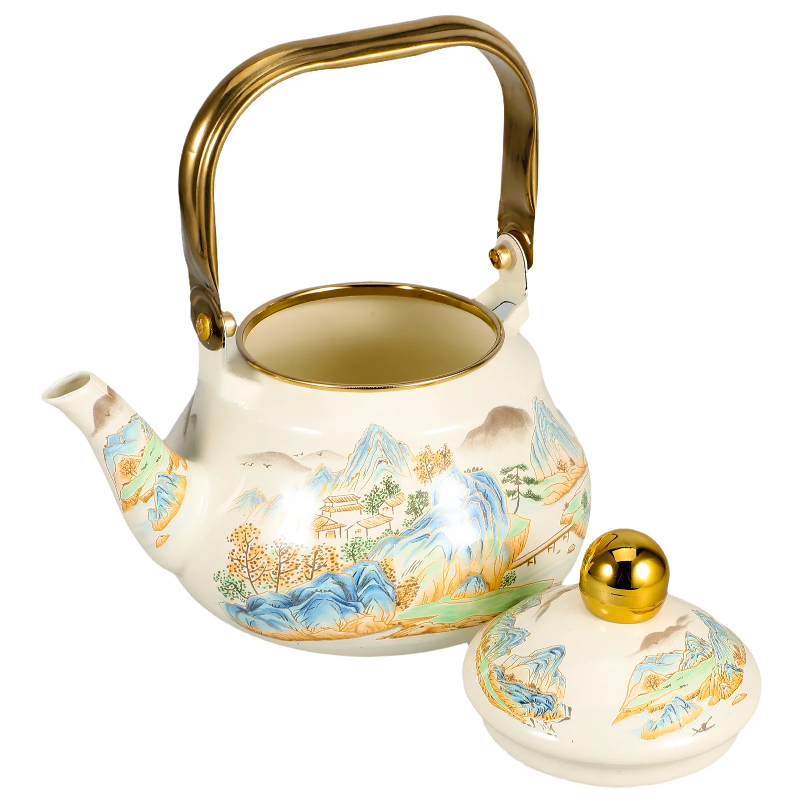 

Enamel Teapot Retro Kettle Japanese Cute Stovetop Modern Vintage Tea Kettle Enamel Water Carafe Durability Classic Design