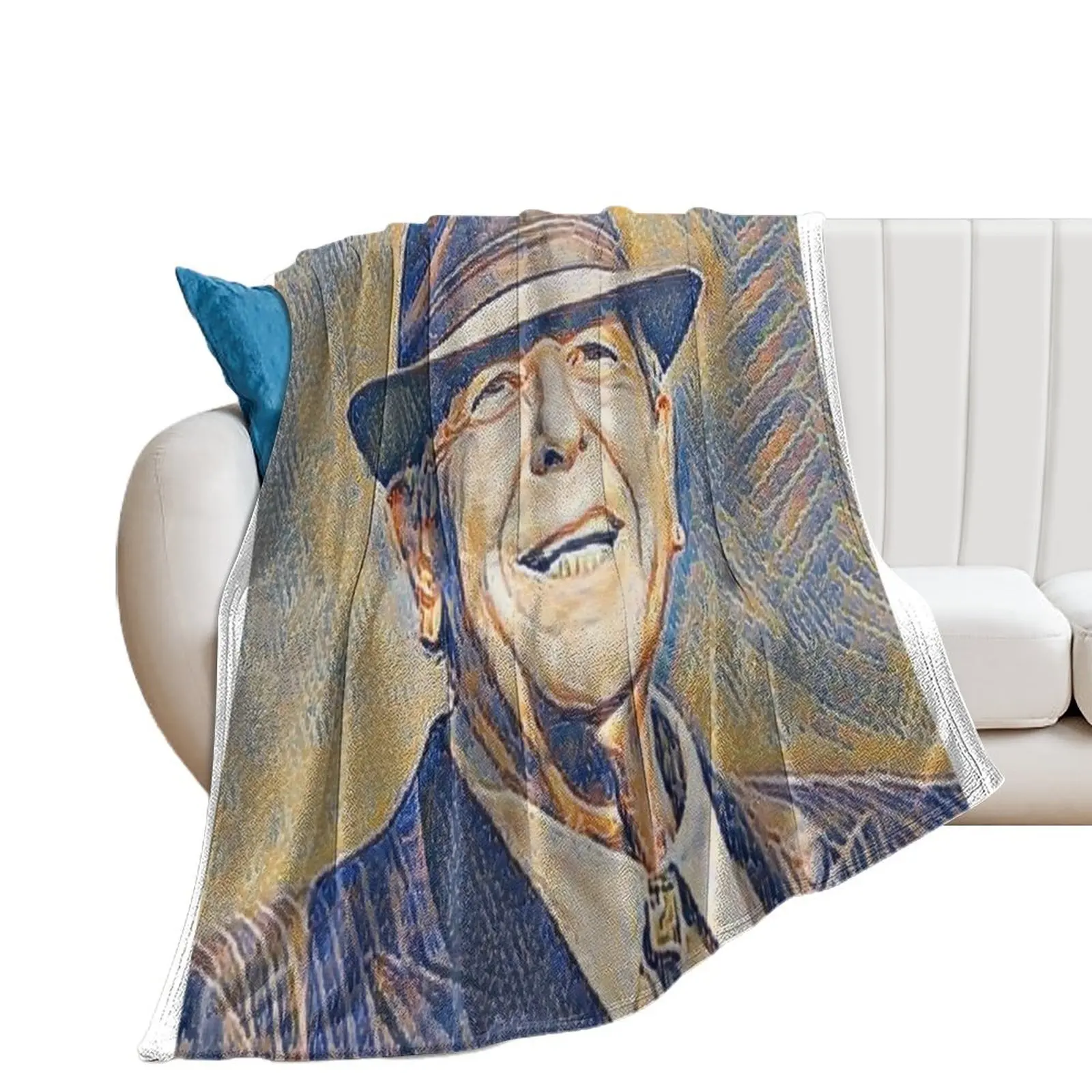 

Leonard Cohen | Var05-02 | High Quality | original digital drawing by Aryan Shahabian Throw Blanket Multi-Purpose Heavy Blankets