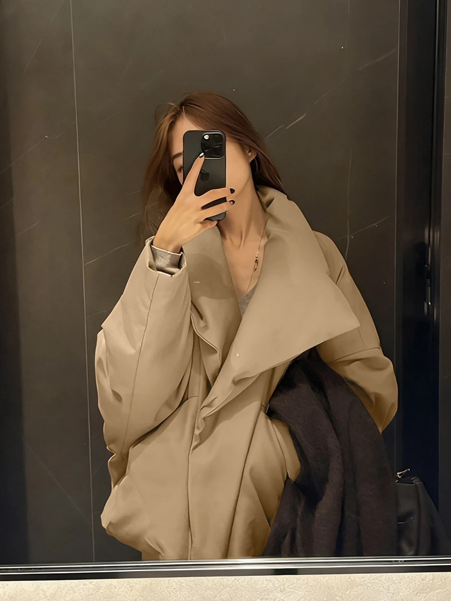 

i Color 90 White Du down ort Puffer Jaet Женское зимнее модное теплое пальто Batwing Sve с большим воротником