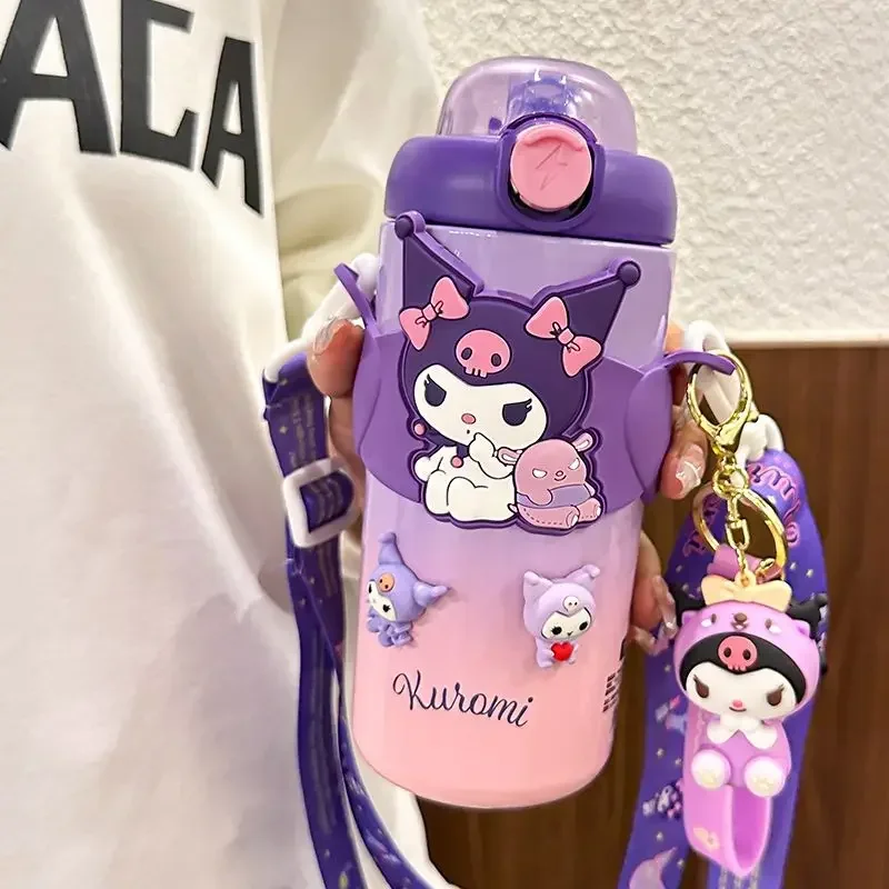 

Sanrio Hello Kitty Anime Kawaii Children Thermos Kuromi Cup Cute Cartoon Hangyodon Sippy Water Bottle Lovely Gifts for Kids