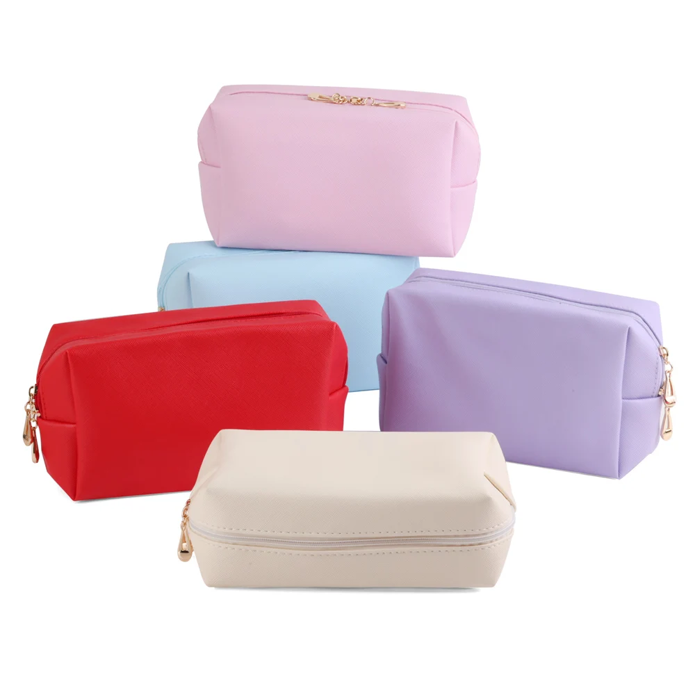 1pc Fashion PU Leather Cosmetic Organizer Bag Waterproof Travel Make Up Bags for Women Small Bag Portable Toiletry Storage Bag