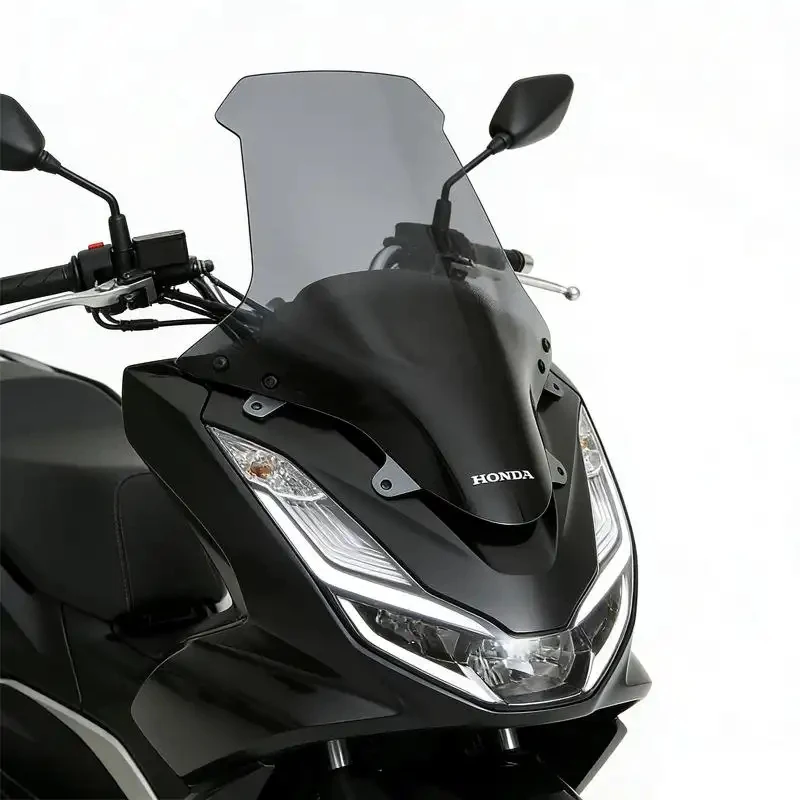 For Honda PCX160 PCX125 Windshield Enhanced Thickened Motorcycle Wind Deflector Screen Clear Smoke Black Color
