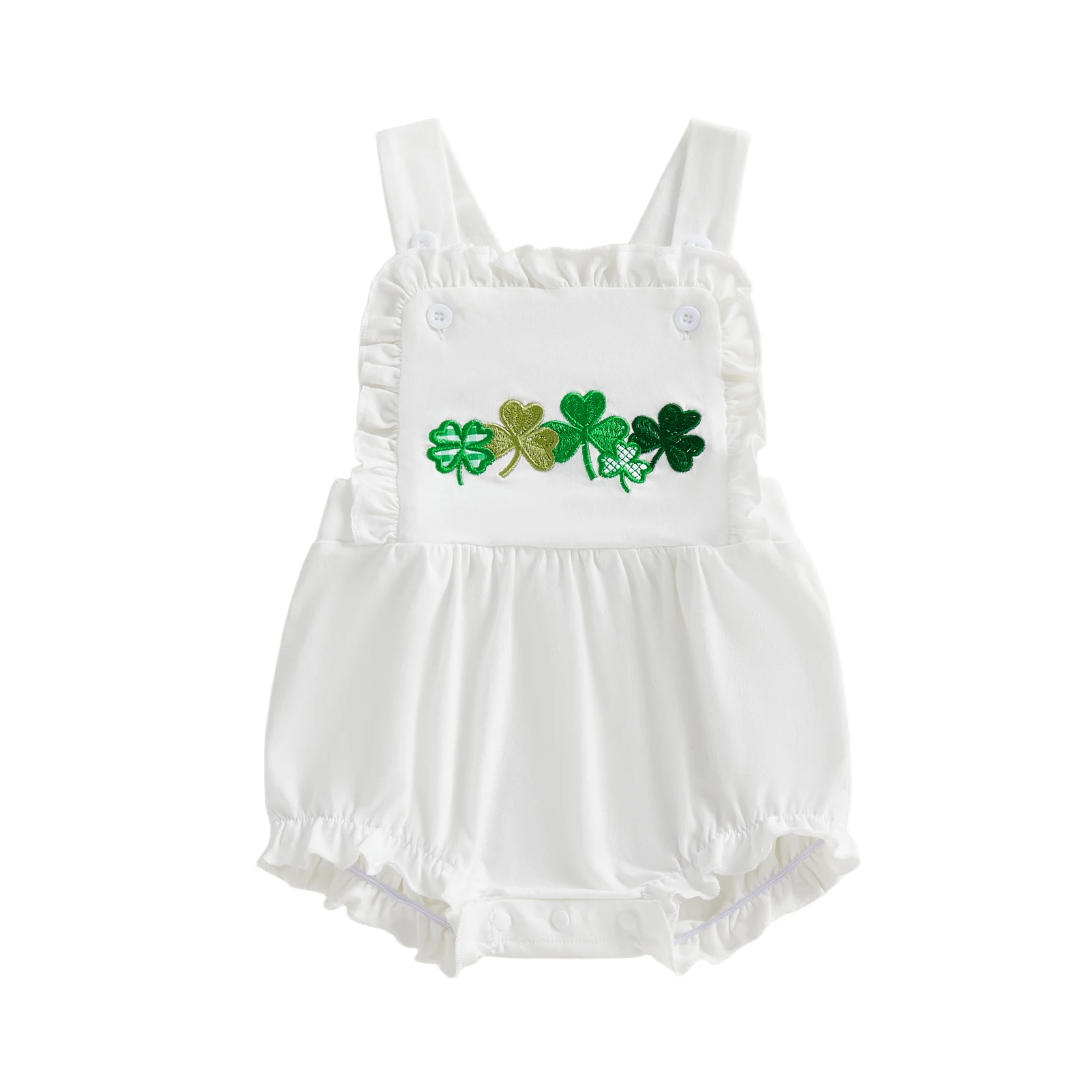 رومبير للأطفال مطبوع عليه زهور الأقحوان الحلوة مع حواف من الدانتيل بذلة للأطفال حديثي الولادة ملابس صيفية بأكمام مكشكشة #2