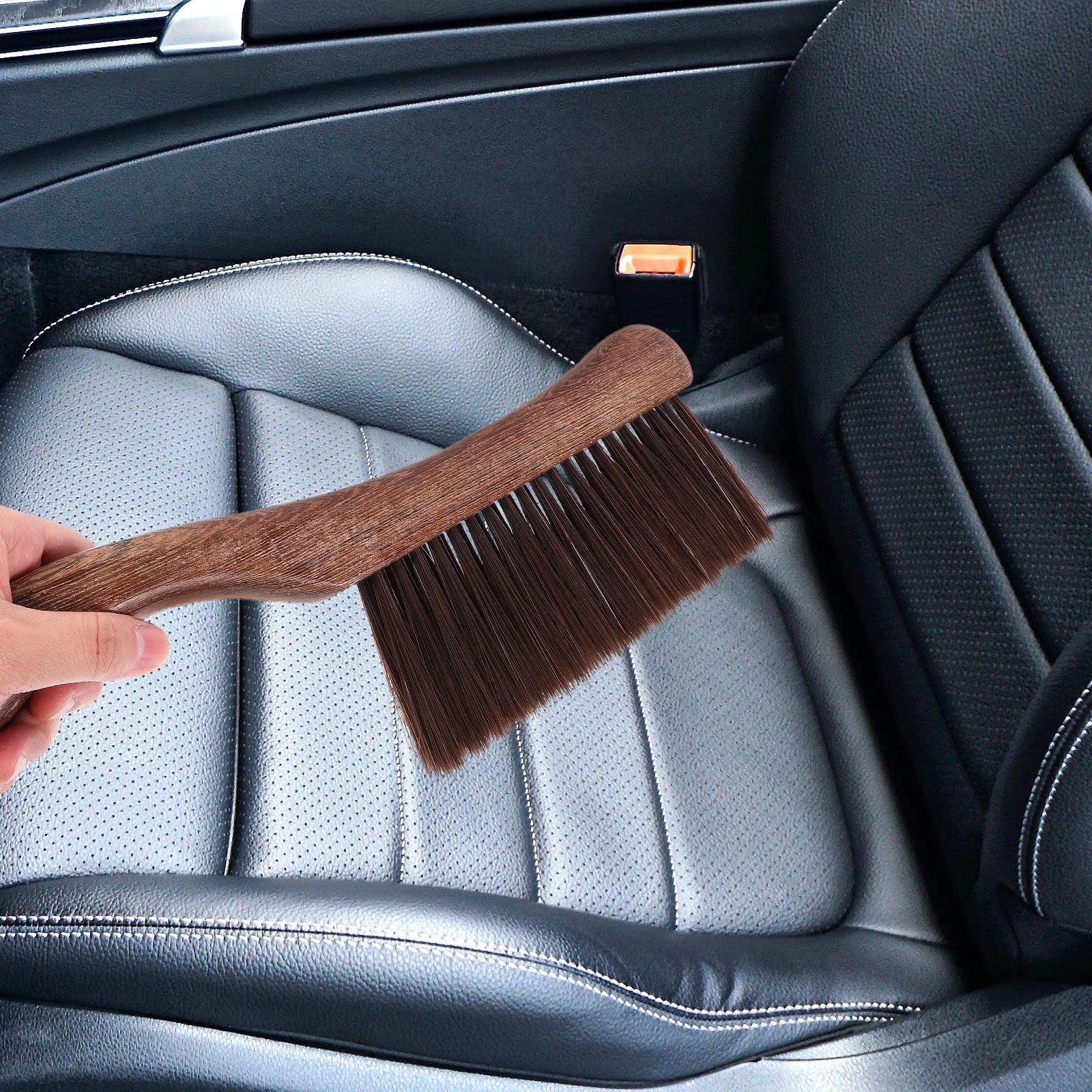 

Handheld Wood Handle Cleaning Brush Strong Workmanship for Long Term Use Ideal for Bed Car Fireplace Couch Dusting and Daily